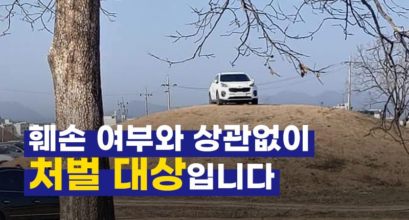 경주 고분 위에 주차한 SUV 차량 주인에게 적용할 수 있는 혐의를 총정리해봤다 기사 관련이미지