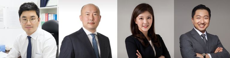 '법무법인 현재'의 조석근 변호사, '디케이엘파트너스 법률사무소'의 권단 변호사, '법무법인(유) 한별'의 강민주 변호사, '법무법인 청린'의 김민기 변호사. /로톡DB
