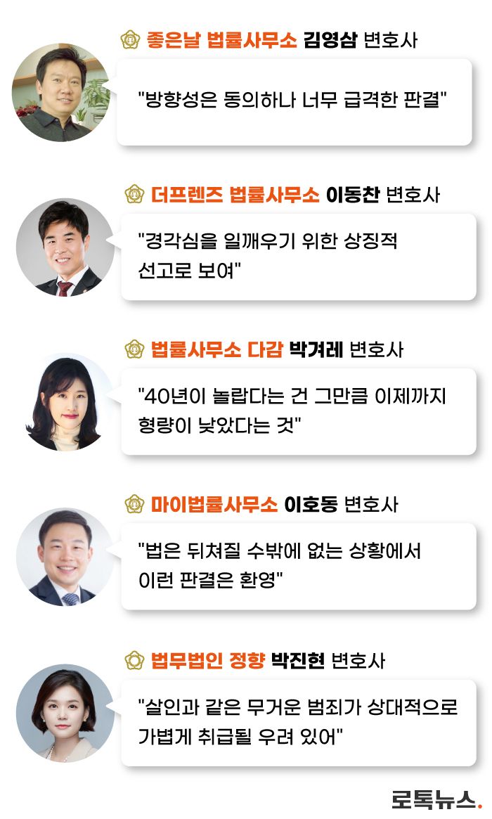조주빈의 선고에 대해 변호사들의 의견을 물어봤다. /로톡DB⋅편집=조소혜 디자이너