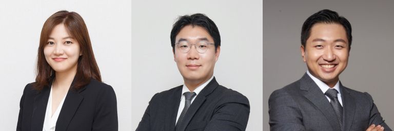 'PNR'의 박주연 변호사, '변호사 손조흔 법률사무소'의 손조흔 변호사, '법무법인 청린'의 김민기 변호사. / 로톡DB