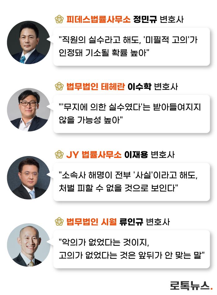 "직원의 실수였다" 소속사의 입장문을 본 변호사들의 의견. /로톡DB⋅편집=조소혜 디자이너