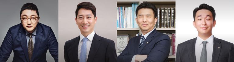 (왼쪽부터) '법무법인 윈스'의 박희정 변호사, '법무법인 온세상'의 설현섭 변호사, '법무법인 우성'의 정필승 변호사, '법률사무소 파운더스'의 하진규 변호사. /로톡DB