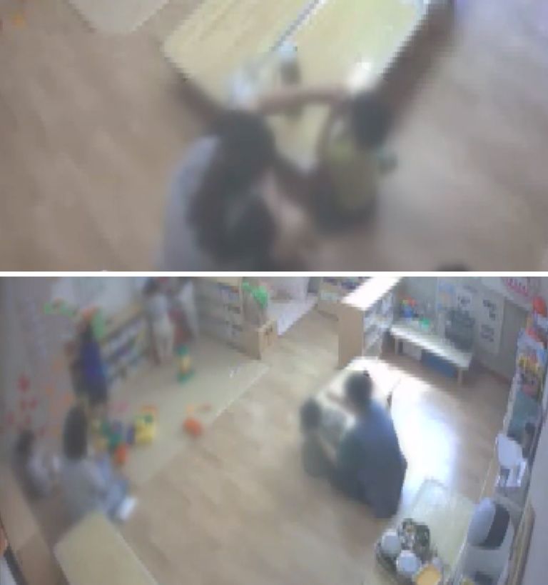 사건이 벌어진 울산의 한 국공립어린이집의 CCTV에 아동학대 정황들이 담겨 있었다. /유튜브 'YTN news' 캡처·편집=조소혜 디자이너