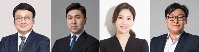 (왼쪽부터)'PD&LAW 법률사무소'의 한상훈 변호사, '법률사무소 확신'의 황성현 변호사, '법무법인 정향'의 정은주 변호사, '법무법인 테헤란'의 이수학 변호사. /로톡·로톡뉴스DB