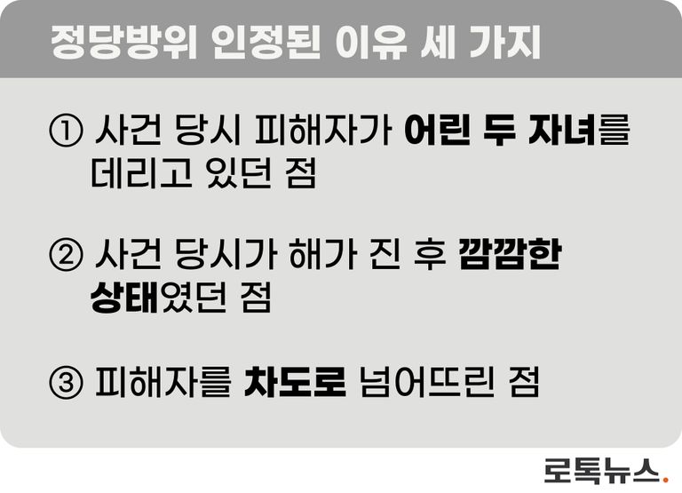 1심 법원은 위와 같은 사정을 인정해 박인준 변호사의 행동이 정당방위라고 봤다. /그래픽 = 조소혜 디자이너