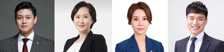 '법무법인 오현'의 이주한 변호사, '법률사무소 주원'의 박지영 변호사, '태연 법률사무소'의 김태연 변호사, '법률사무소 명현'의 최영식 변호사. /로톡DB·로톡뉴스DB