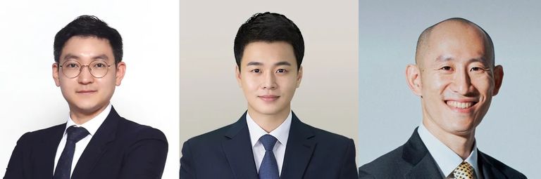 '법무법인 준'의 김진우 변호사, '에스제이 파트너스'의 홍후혁 변호사, '법무법인 시월'의 류인규 변호사. /로톡DB⋅로톡뉴스DB