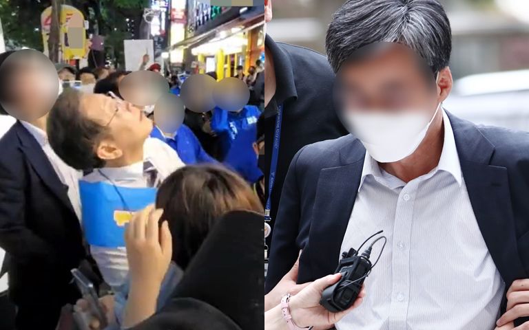 "시끄럽다"며 이재명에 '치킨 뼈 그릇' 던져 구속됐던 60대, 풀려났다 기사 관련이미지
