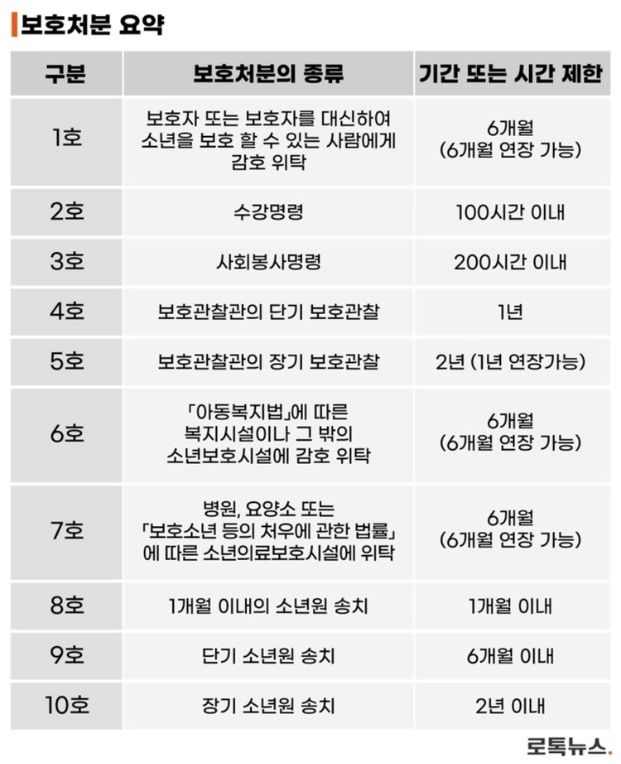소년법에 따라 내려질 수 있는 소년보호처분. /그래픽=조소혜 디자이너