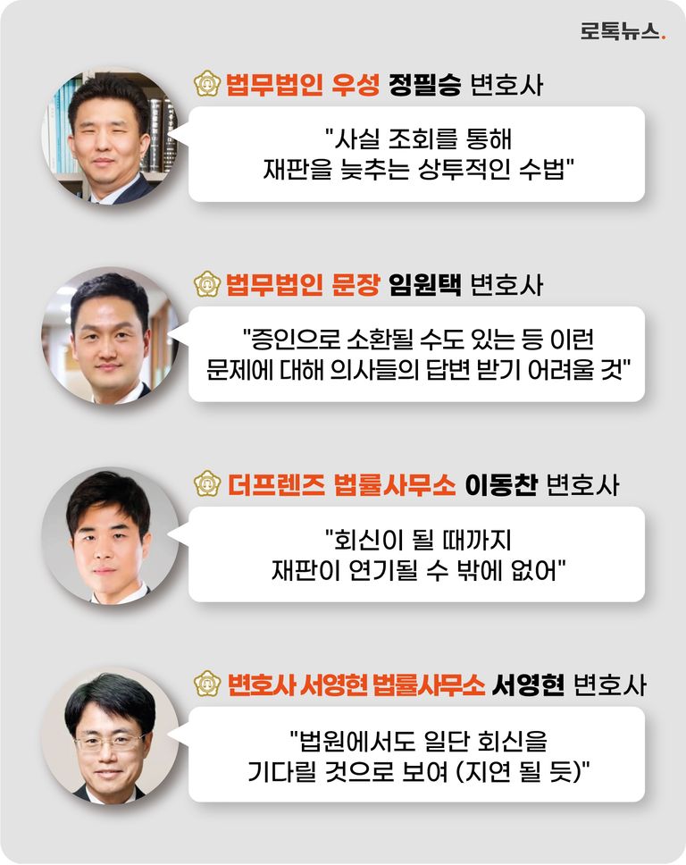 사실 '사실조회'는 "재판을 지연시키는 전형적인 수법"이라고 변호사들은 말했다. /그래픽=조소혜 디자이너