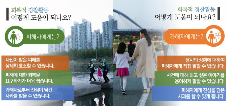 설문조사에서 피해자와 가해자의 90% 이상이 회복적 경찰활동 과정과 결과에 만족한 것으로 나타났다. /대한민국 경찰청 블로그 캡처