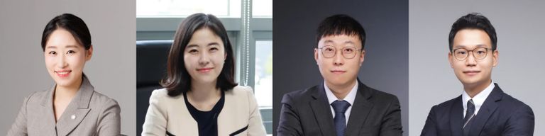 (왼쪽부터) '지혜 법률사무소'의 류지혜 변호사, '오빛나라 법률사무소'의 오빛나라 변호사, 'LUX 법률사무소'의 김정조 변호사, '법률사무소 원탑'의 권재성 변호사. /로톡DB