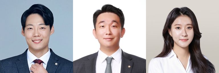 법무법인 해율의 김형철 변호사, 법률사무소 파운더스의 하진규 변호사, 법무법인 명재의 하나 변호사. /법무법인 해율 제공·로톡DB