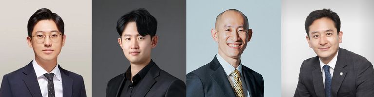 '변호사 김성훈 법률사무소'의 김성훈 변호사, '뉴로이어 법률사무소'의 김수열 변호사, '법무법인 시월'의 류인규 변호사, '법률사무소 우엉'의 박인준 변호사./ 로톡DB⋅로톡뉴스DB