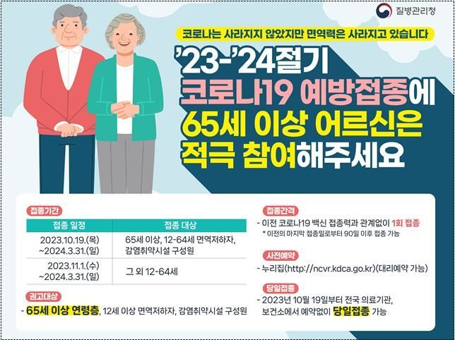 65세 이상 코로나 접종 오늘 시작…“독감과 동시 접종 권고” 기사 관련이미지