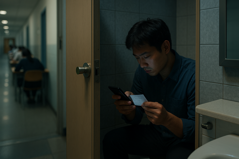 "메신저로 문의 주세요" 1년 넘게 이어진 영어능력평가시험 ‘화장실 커닝’ 기사 관련이미지