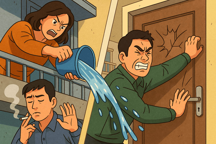 아랫집 흡연에 물 뿌린 여성 vs 윗집 문 부수고 침입한 남성…누가 더 잘못했나 기사 관련이미지