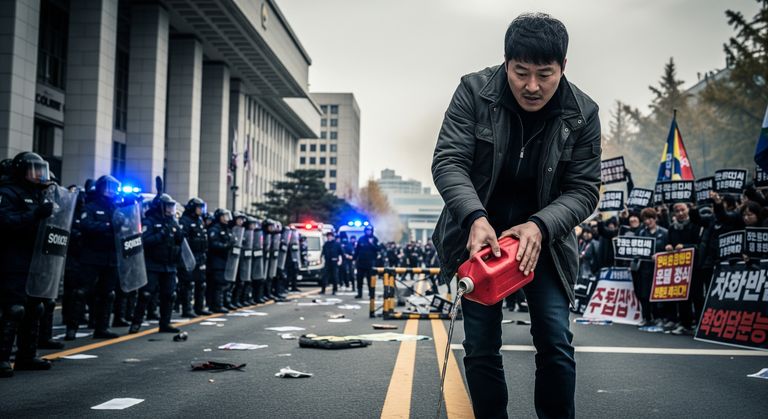 '尹 구속 반발' 시위대, 법원에 기름 뿌리고 방화 시도…징역 4년 6개월 기사 관련이미지