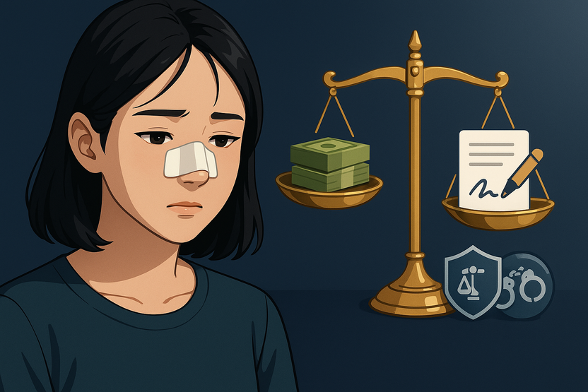 "처벌불원서 먼저 써주면 합의금 줄게" 코뼈 부러뜨린 남친의 요구, 대응은? 기사 관련이미지