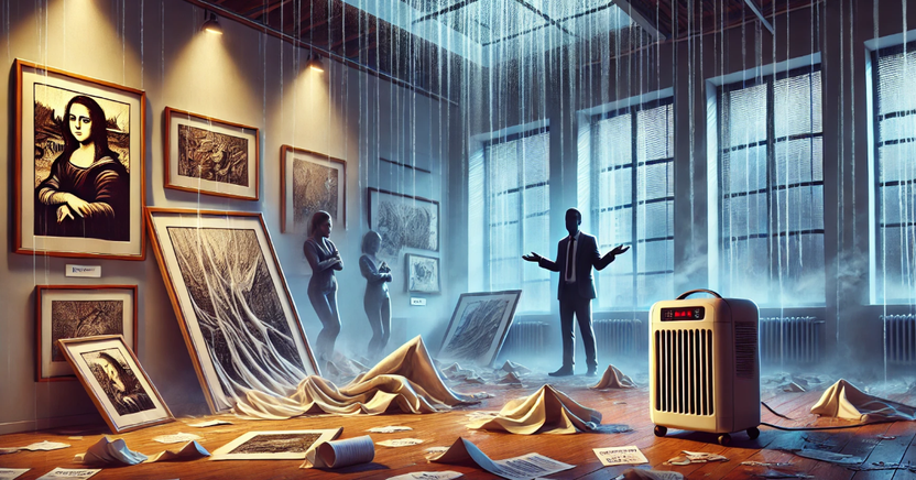 습기 테러에 녹아내린 작품, "자연재해"라는 뻔뻔한 갤러리 기사 관련이미지