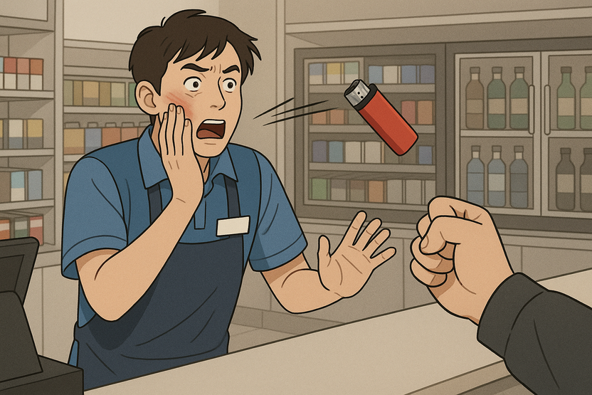 알바생 얼굴에 라이터 던진 손님, '단순폭행' 아닌 '특수폭행' 될까? 기사 관련이미지