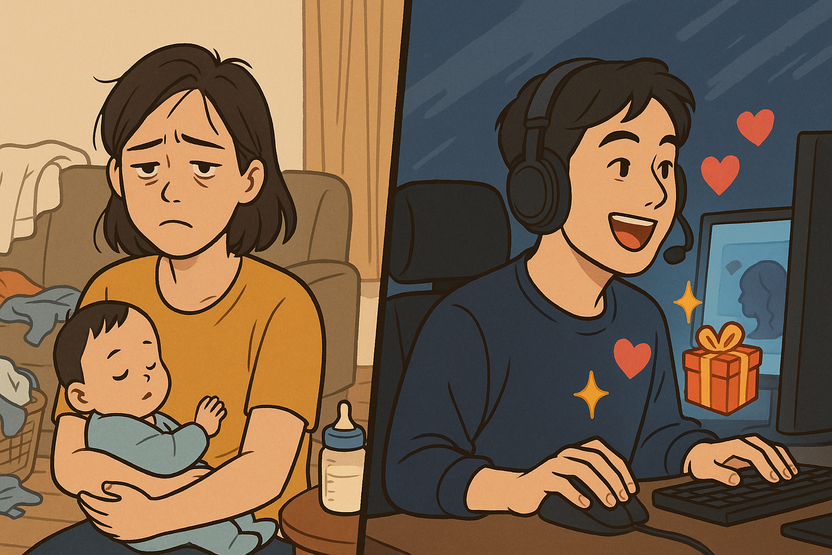독박 육아 아내 두고 게임 속 '가상 아내' 챙긴 남편…수백만 원 아이템 선물까지 기사 관련이미지