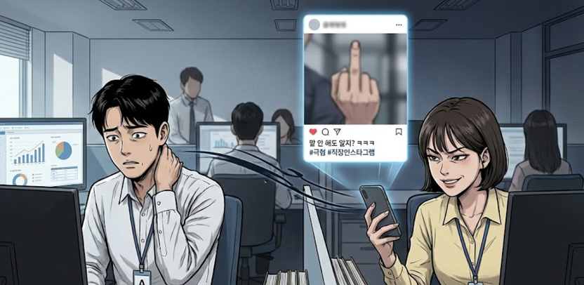 키보드 '쾅'치더니 SNS에 '뻐큐' 사진…이름 없는 저격글, 처벌될까? 기사 관련이미지