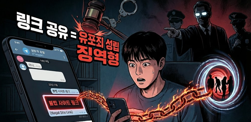 "클릭 한 번에 쇠고랑" 성착취물 링크 공유, '유포죄' 성립... 대법원의 강력한 경고 기사 관련이미지