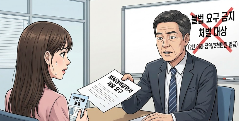 "전과 있나요?" 한 마디에 벌금형, 범죄경력증명서 함부로 요구했다간 형사처벌 기사 관련이미지
