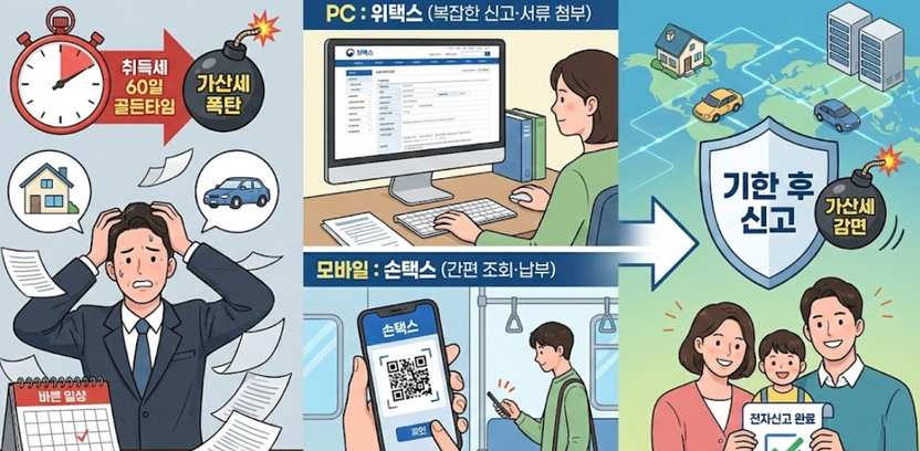 "한 달 넘기면 가산세 2배" 위택스 기한 후 신고... 세금 폭탄 막는 마지막 기회 기사 관련이미지