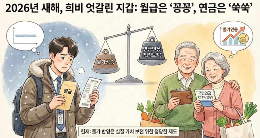 “내 월급 빼고 다 오르는데” 연금은 2.1% 껑충? 사적연금엔 없는 ‘물가 방패’의 비밀 기사 관련이미지