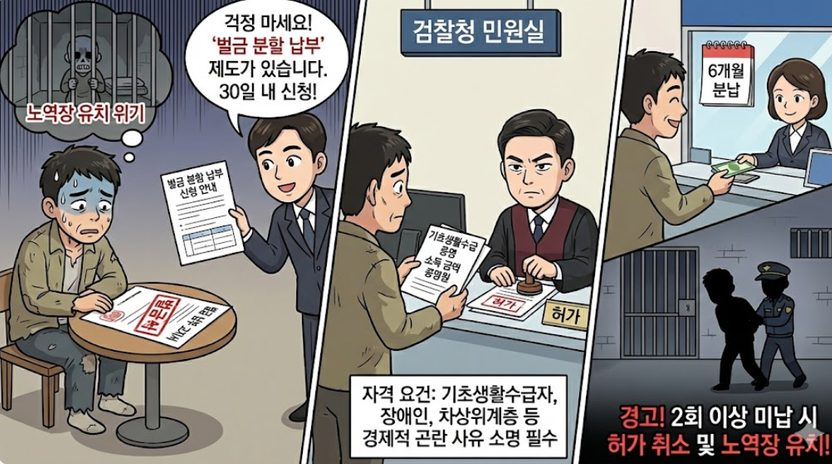 벌금 낼 돈 없다고 포기하면 노역장행? ‘벌금분할납부’ 자격과 신청 절차 총정리 기사 관련이미지