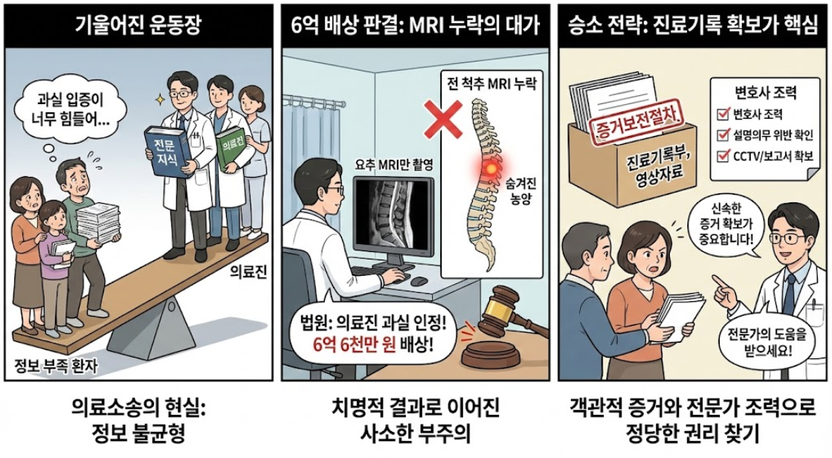 "검사 하나 안 했을 뿐인데" 6억 배상 판결... 의료소송상담으로 필승 증거 확보하라 기사 관련이미지