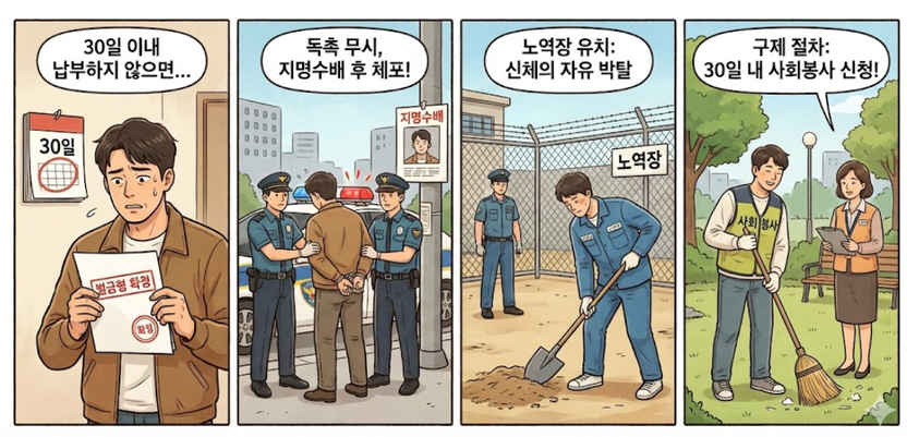 벌금 미납 30일 지나면 '노역장 유치' 수배... 사회봉사로 감옥행 막으려면? 기사 관련이미지