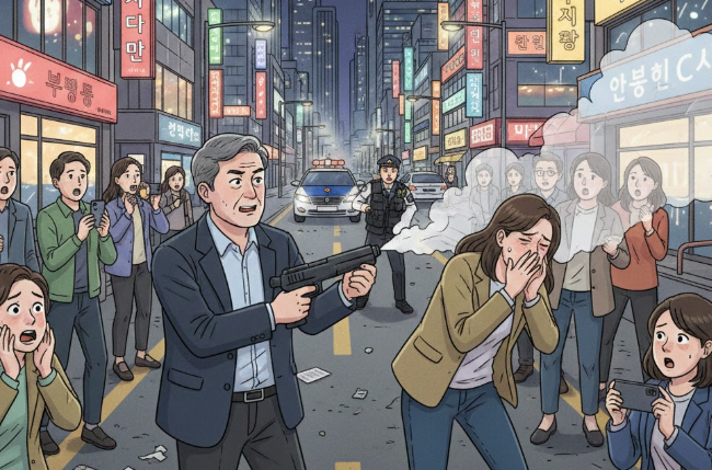 "호신용이라 쐈는데 특수폭행?" 길거리 가스총 난사 60대, '징역형' 피할 수 없는 이유 기사 관련이미지