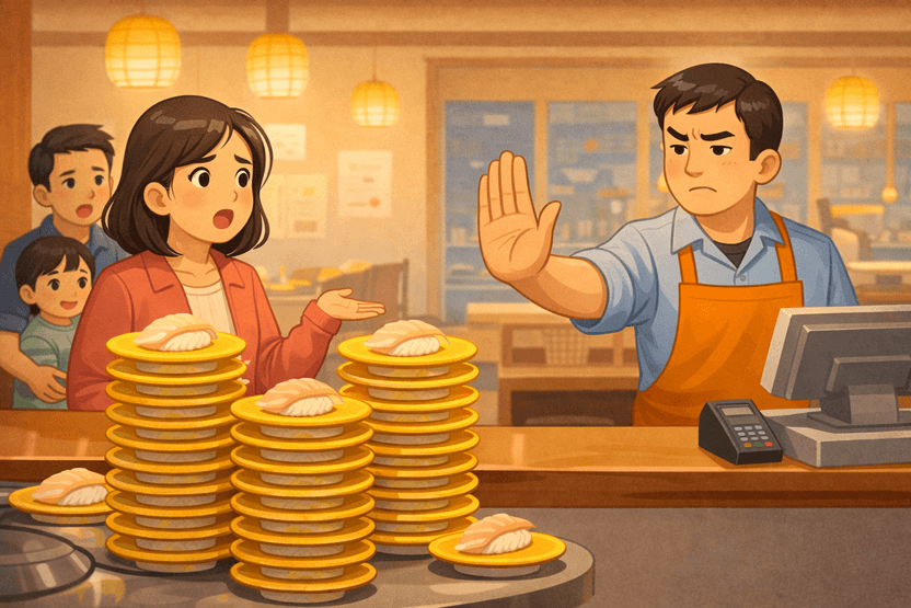 회전초밥집서 광어 20접시 먹었더니 "다신 오지 마"…사장의 재방문 거부, 법적으론? 기사 관련이미지