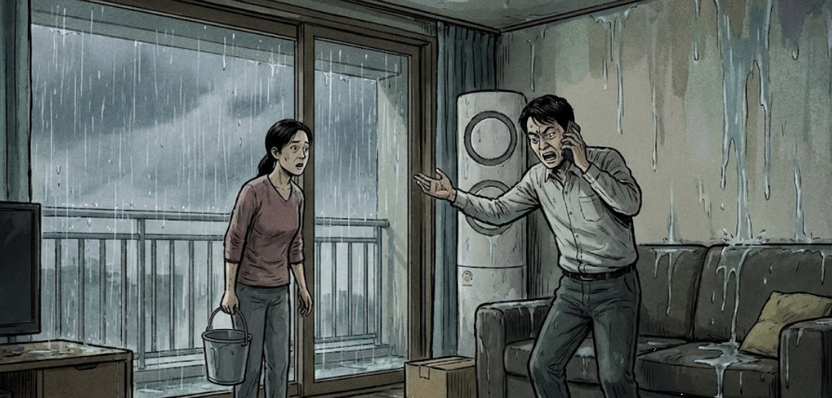 "결로일 뿐"이라더니 입주 5일 만에 '물폭탄'… 계약서의 배신 기사 관련이미지