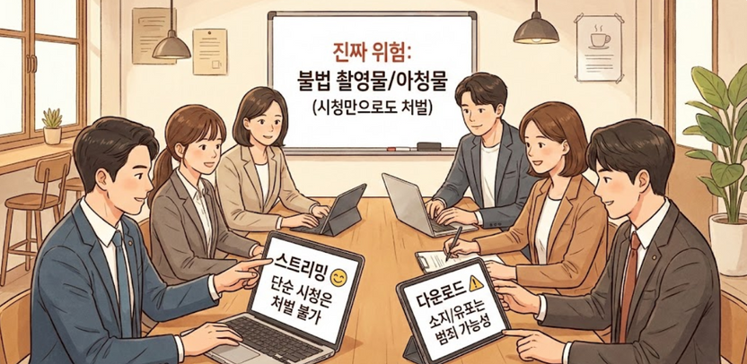 "일본 야동" 시청은 무죄? '다운로드' 버튼 누르는 순간 유죄 되는 법적 경계 기사 관련이미지