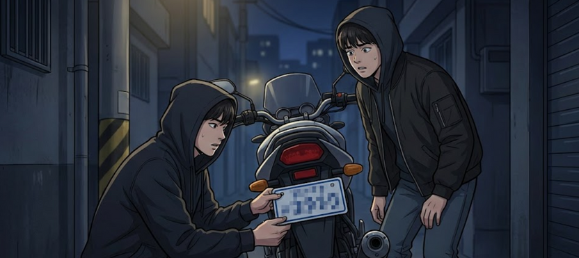 절도 몰랐어도 '유죄' 위기... 훔친 오토바이에 번호판 바꿔 단 순간 범죄 확정 기사 관련이미지
