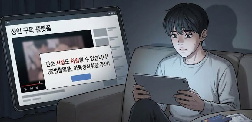 합법 플랫폼인데 나도 범죄자? 성인구독플랫폼 시청만 해도 처벌받을 수 있다고? 기사 관련이미지
