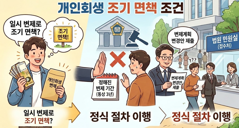 개인회생 조기면책, 일시변제로 기간 단축 가능할까? 기사 관련이미지