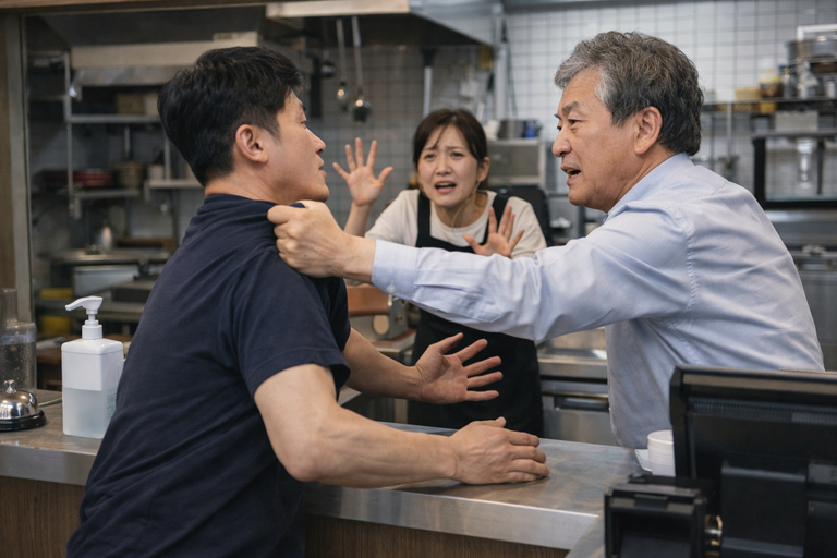 딸 때리려는 진상 손님 멱살 잡은 아버지⋯경찰은 '쌍방' 주장했지만 결과는 기사 관련이미지