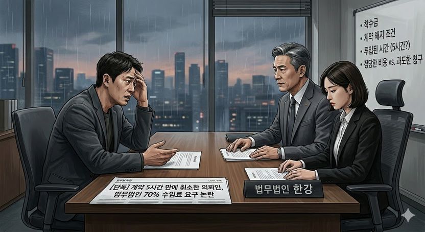 계약 5시간 만에 취소, 수임료 70% 요구한 로펌 기사 관련이미지