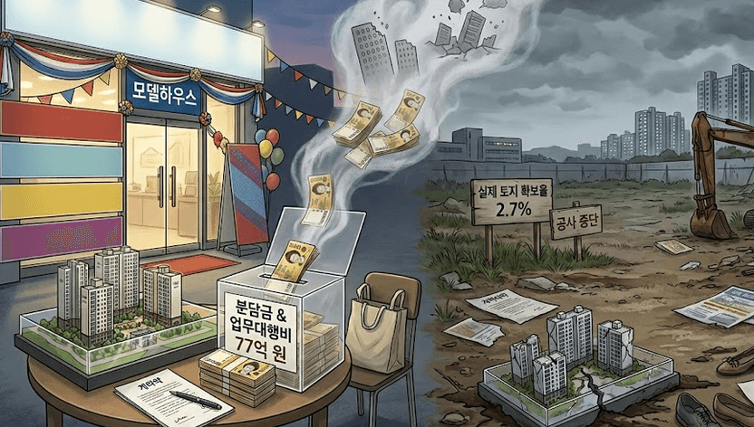 "토지 73% 확보" 거짓말에 241명 눈물⋯77억 가로챈 지주택 간부들, 항소심서 감형 기사 관련이미지