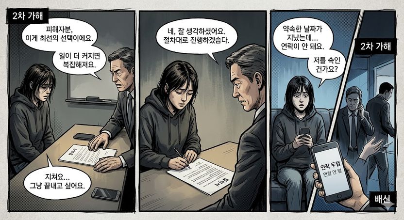 "합의하자" 졸라놓고 연락두절…피해자 두 번 울린 가해자측 기사 관련이미지
