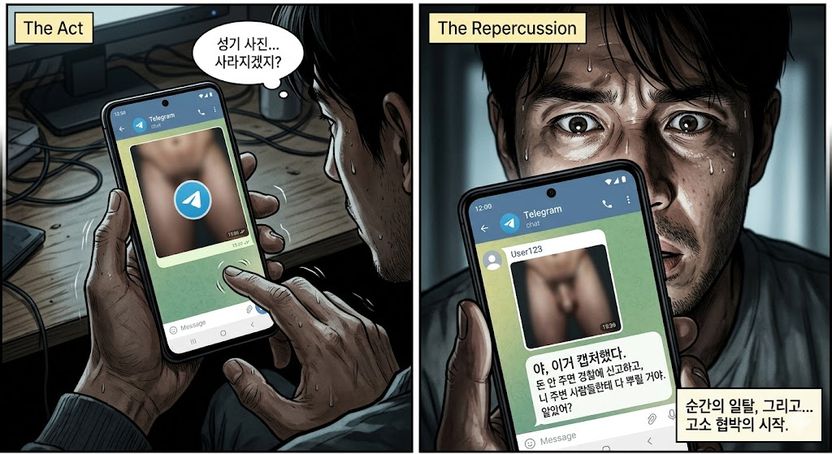 사라지는 성기사진 보냈는데…'고소' 협박, 처벌될까? 기사 관련이미지