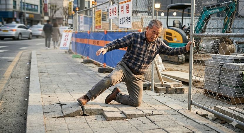 깨진 보도블록, 산산조각 난 퇴직의 꿈 기사 관련이미지