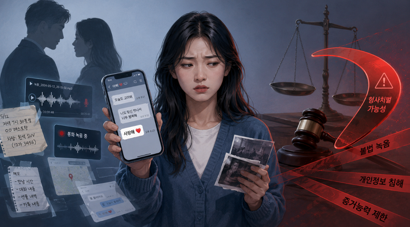 '사랑해' 아빠 카톡 캡처하고 상간녀 대화 녹음한 딸…정작 본인이 처벌받는다? 기사 관련이미지