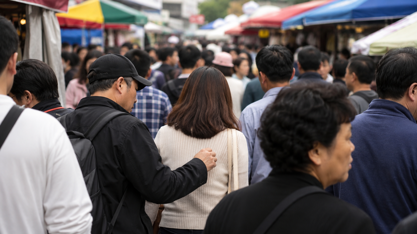 "옷에 안경이 걸렸네요" 시선 돌려 싹둑…7년 도주극 끝에 잡힌 소매치기 바람잡이 기사 관련이미지