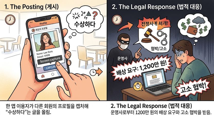 '수상하다' 한 마디에 1200만원…고소 협박, 정당한가 기사 관련이미지